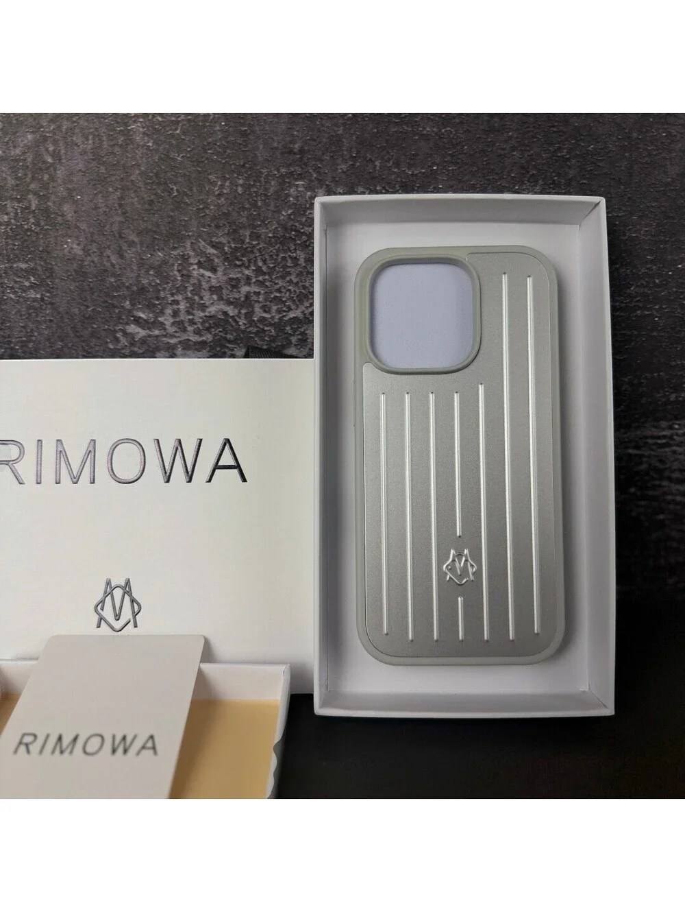 Aluminum Metal Silver Rimowa iPhone 16 Pro Max Case Grooved Luggage Style